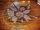 Mikasa (?) crystal and satin floral cake plate