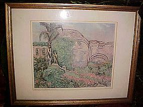 Mission San Juan Capistrano, Bessie Lasky print 1959