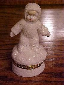 Standing snow baby trinket box