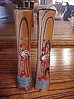 Wood souvenir s&p shakers with hand painted flamingos