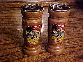 Wood souvenir  shakers from Hawaii, Hula girl