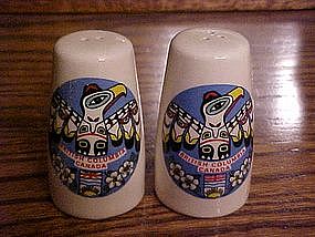 Totem pole salt and pepper shakers, British colombia
