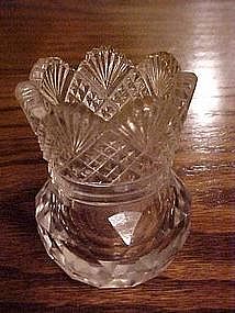 Elegant press/cut glass toothpick holder