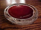 Murano style glass ashtray, red