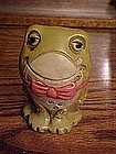 Little green toad frog, ceramic bank