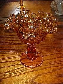 Fenton Colonial thumbprint compote, gold