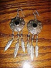 Sterling silver and onyx Native American earrings