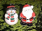 Santa and snowman salt and pepper shakers