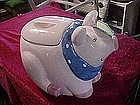 Pig with butterfly on his nose, cookie jar