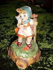 Hummel type  musical figurine, plays "Tomorrow"