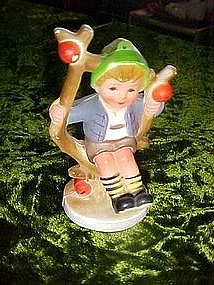Hong Kong plastic Hummel boy in apple tree ornament