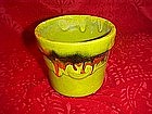 Vintage USA 1095 chartruse drip flower pot