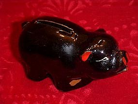 Redware pig, razor blade bank