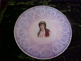 Victorian lady plate, lavender