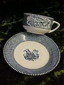 Currier and Ives, cup and saucer