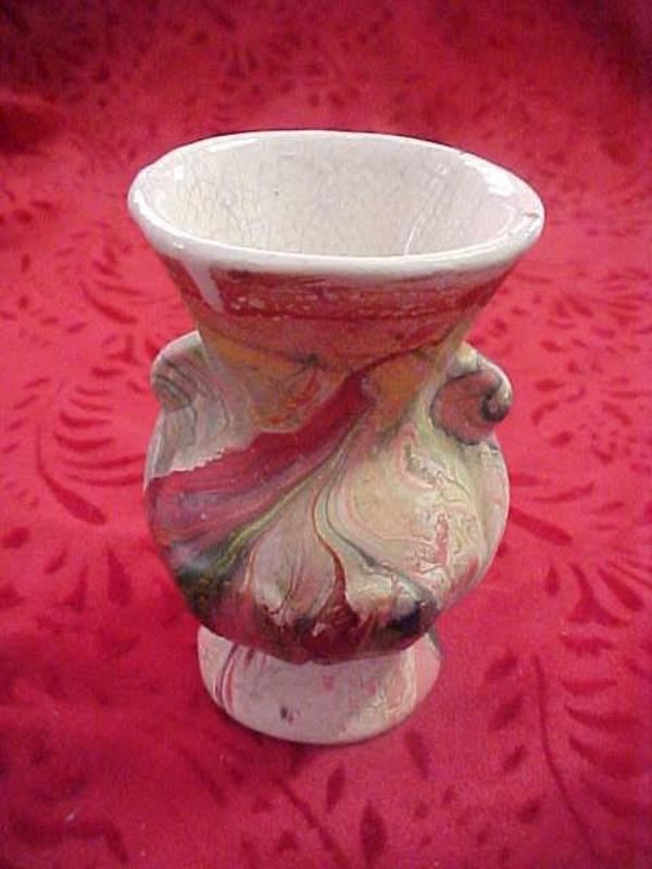 Colorful swirl Nemadji mini vase