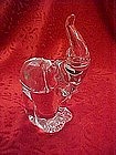 Solid crystal hand blown elephant paperweight