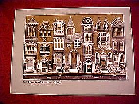 Print of San Francisco Victorian houses, 1890