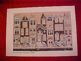 Print of San Francisco Victorian houses, 1890