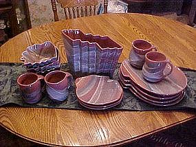 Colored sands, artistic  dinnerware set with vase