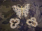 Butterfly and clovers cluster pin set