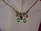 Vintage Monet peridot green ,& opaline necklace