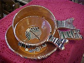 Three piece stacking set of Mexican clay cookware
