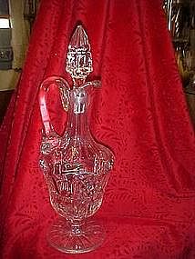 Tall lead crystal decanter, pretty pattern