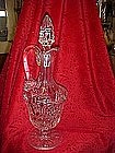 Tall lead crystal decanter, pretty pattern