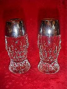 Heavy clear glass shakers, georgian pattern