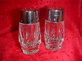 Heavy crystal clear glass salt and pepper shakers