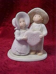 Homco,Circle of friends figurine, "I Love Jesus"