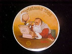 Grandpa plays Santa, Rockwell Christmas 1985 plate