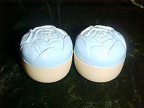 Vintage celluloid shakers with flower tops