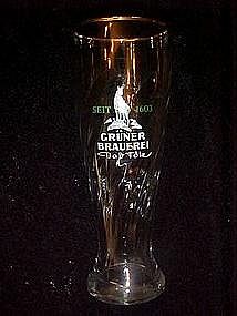 Gruner Brauerei, tall crystal beer glass, Germany