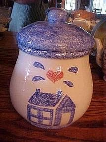 Heart and home sponge trim cookie jar