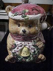 Ceramic Santa bear cookie jar,