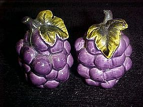 Vintage  ceramic grapes,  salt and pepper shakers