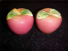 Red apples, ceramic salt and pepper shakers