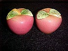 Red apples, ceramic salt and pepper shakers