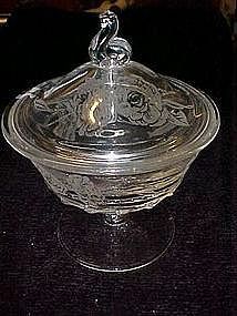Fostoria Camellia pedestal candy dish with lid