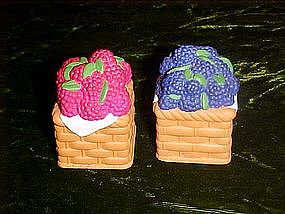 Baskets of berries, salt & pepper shakers