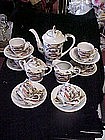 Oriental tea set, service for 6, hand painted, Mt Fuji