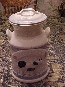 Milk Can cookie jar with cow