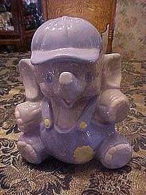 Elephant baby boy in cap, cookie jar