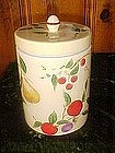 Hand painted fruit cookie jar cylinder