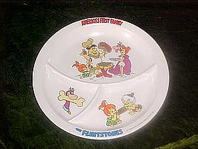 Large Flintstones divided plate, America's First Family
