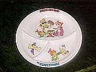 Large Flintstones divided plate, America's First Family