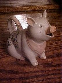 Floral decorated pig creamer