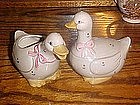 Otagiri grey calico goose, creamer and sugar set